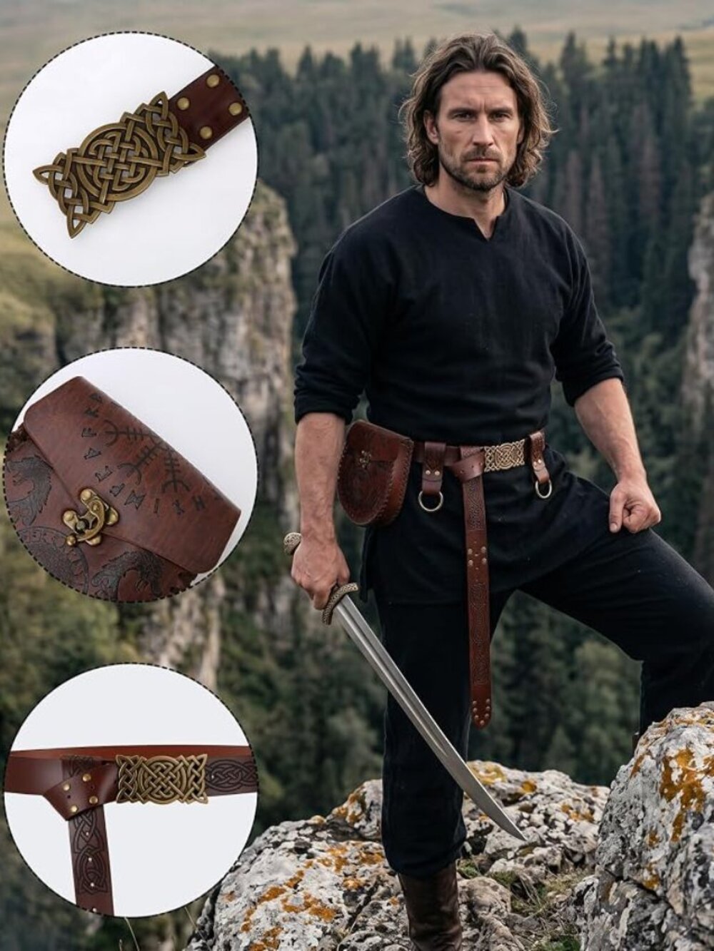 Viking Belt Set with Pouch